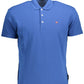 Blue Cotton Men Polo