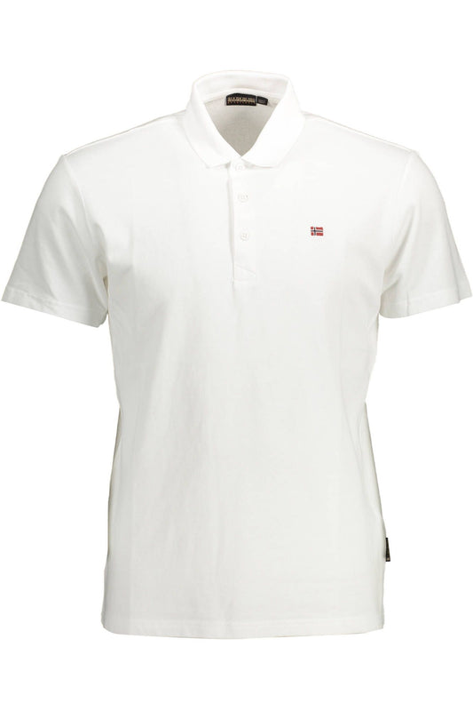 White Cotton Men Polo Shirt