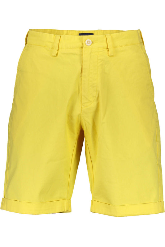Yellow Cotton Men Bermuda