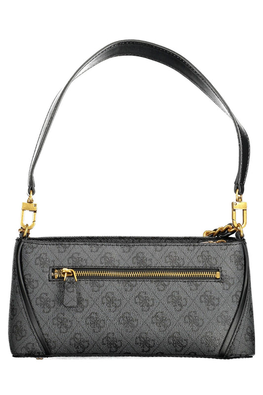 Black Polyurethane Women Handbag