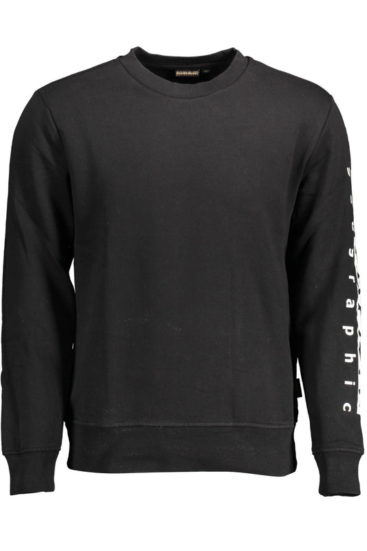 Black Cotton Men Sweater
