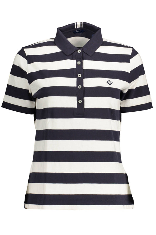 Blue Cotton Women Polo
