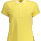 Yellow Cotton Women Polo Shirt