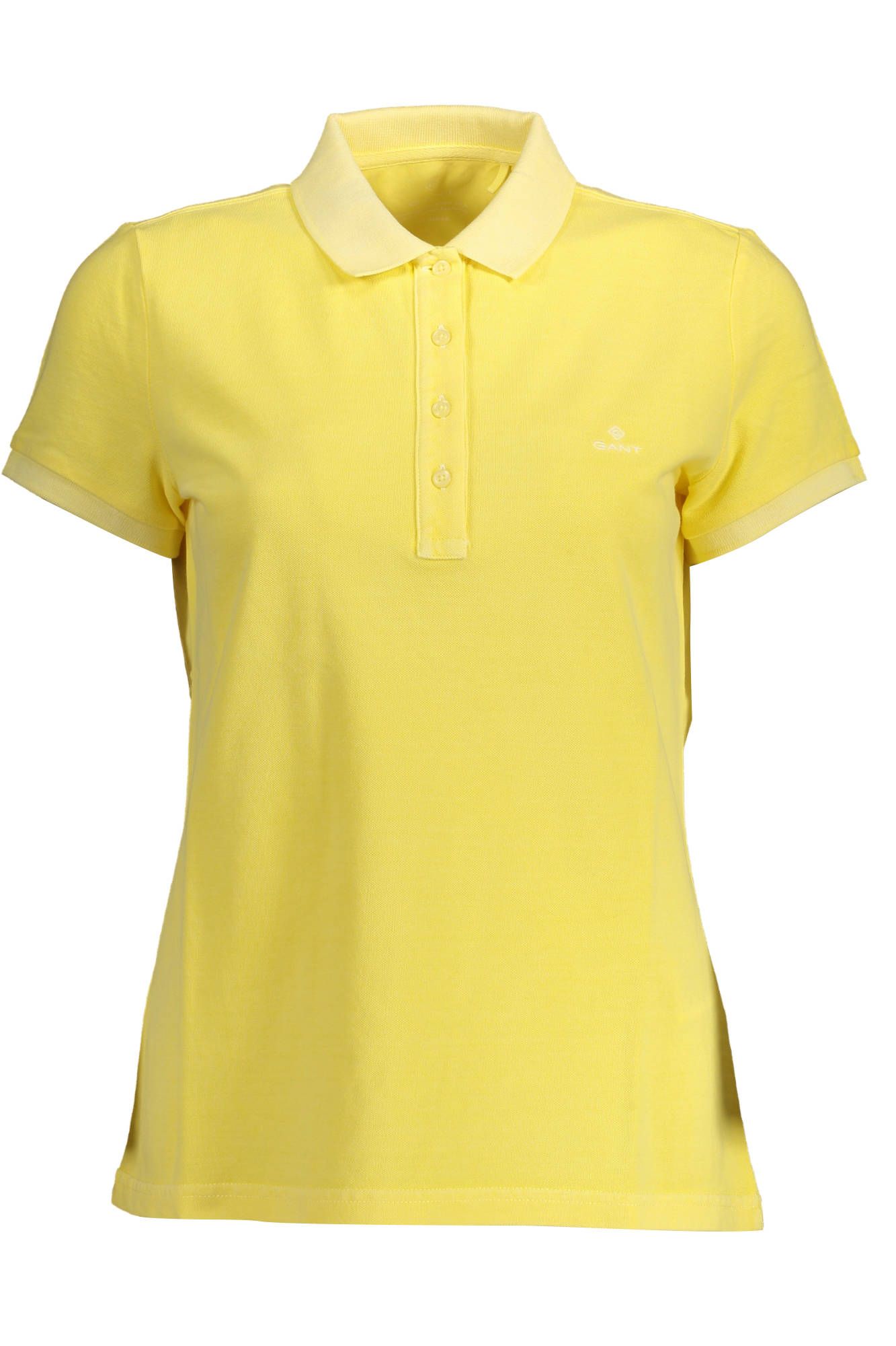 Yellow Cotton Women Polo