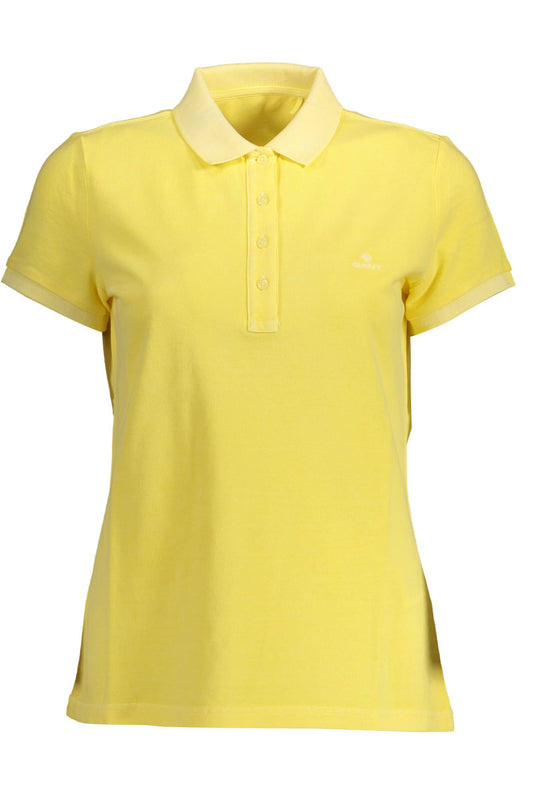 Yellow Cotton Women Polo