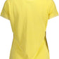 Yellow Cotton Women Polo Shirt