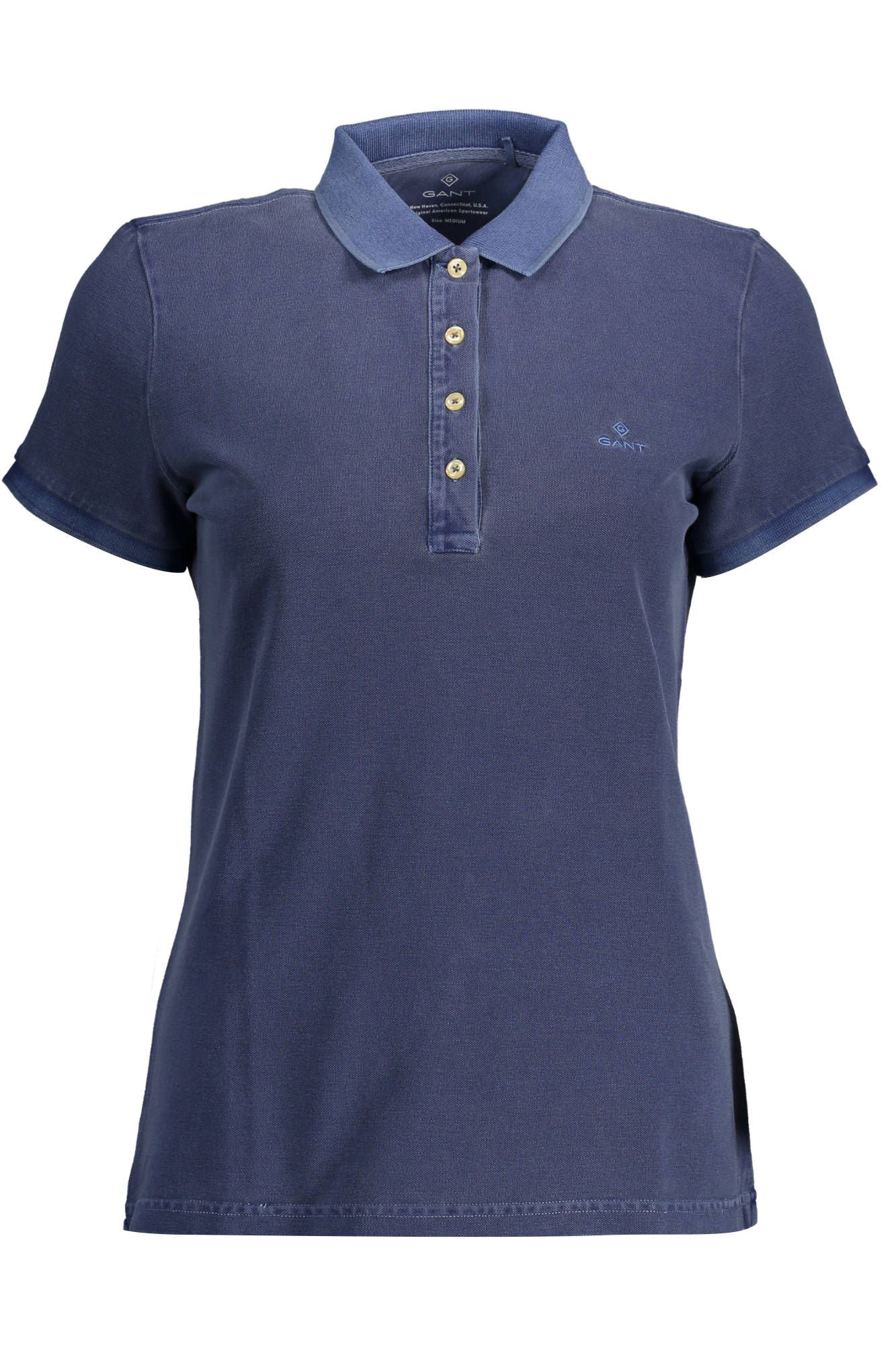 Blue Organic Cotton Women Polo