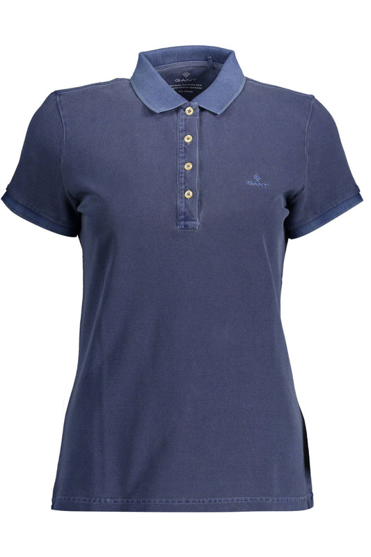 Blue Organic Cotton Women Polo