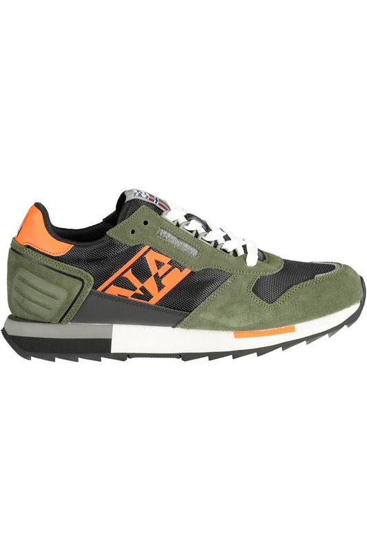 Green Polyester Men Sneaker
