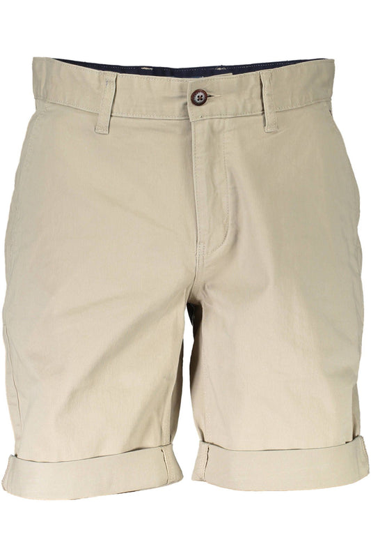Beige Cotton Men Bermuda Jean