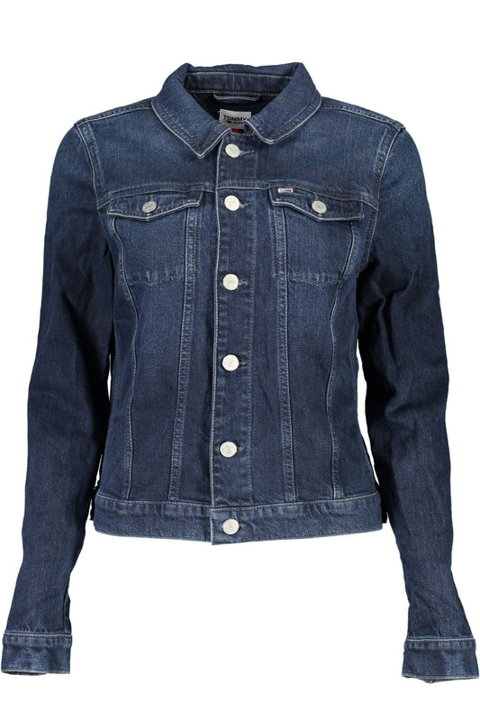 Blue Cotton Women Jacket