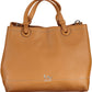 Brown Polyurethane Women Handbag