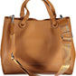 Brown Polyurethane Women Handbag