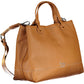 Brown Polyurethane Women Handbag