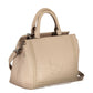 Beige Polyurethane Women Handbag