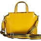 Yellow Polyurethane Women Handbag