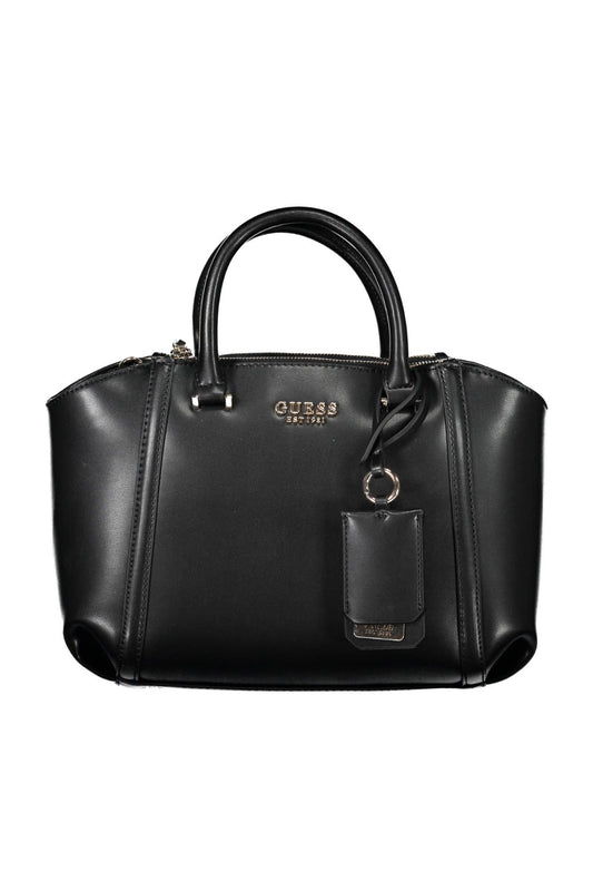Black Polyurethane Women Handbag