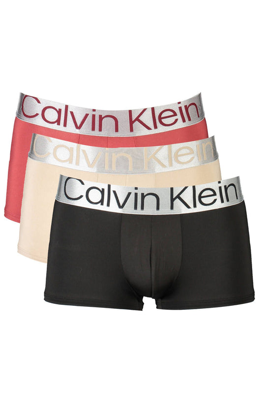 Red Polyester Men Trunk Three-Pack