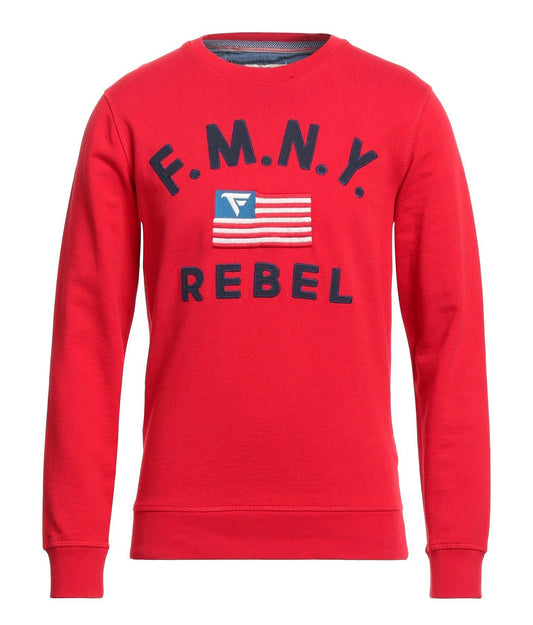 Red Cotton Men Sweater