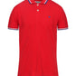 "Red Cotton Men Polo Shirt"