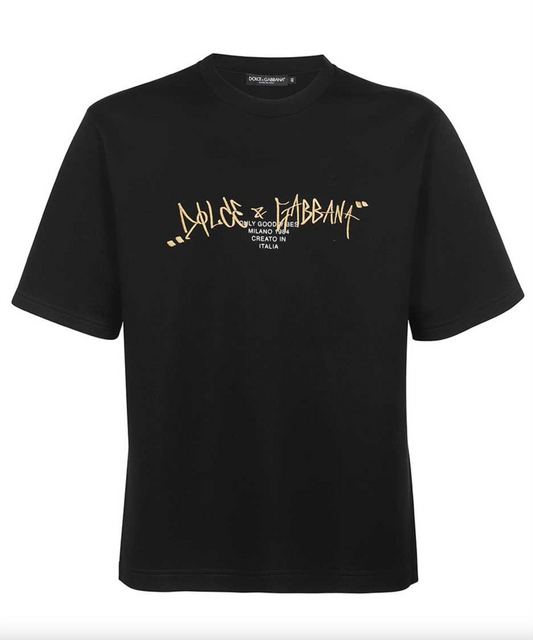 Black Cotton Men T-Shirt
