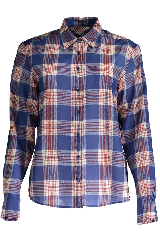 Blue Cotton Women Shirt