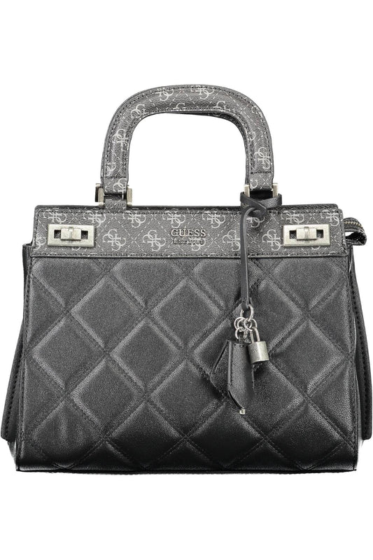 Black Polyurethane Women Handbag