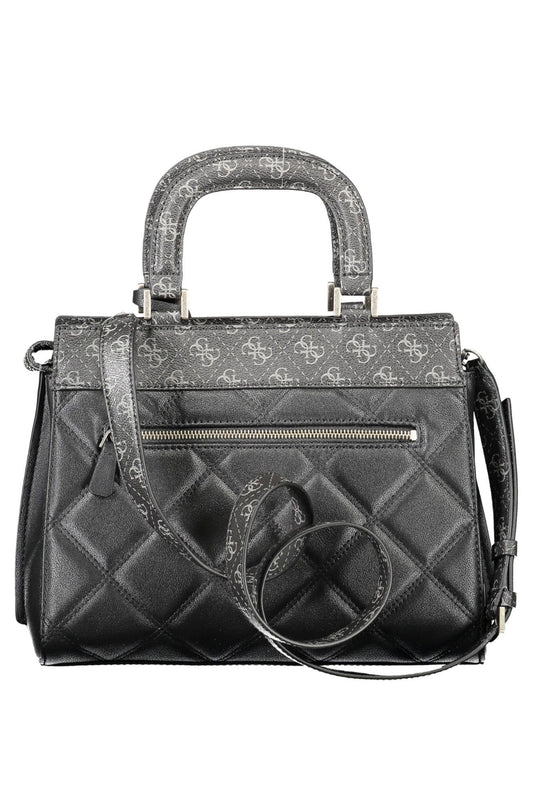 Black Polyurethane Women Handbag