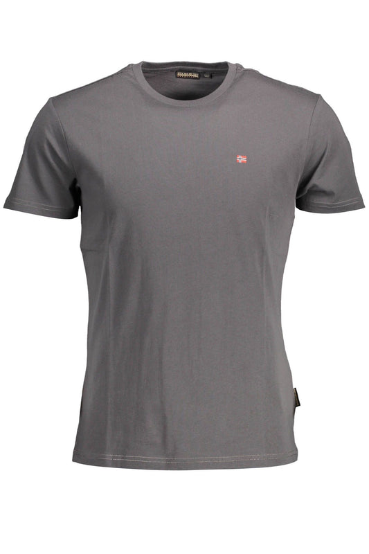 Gray Cotton Men T-Shirt