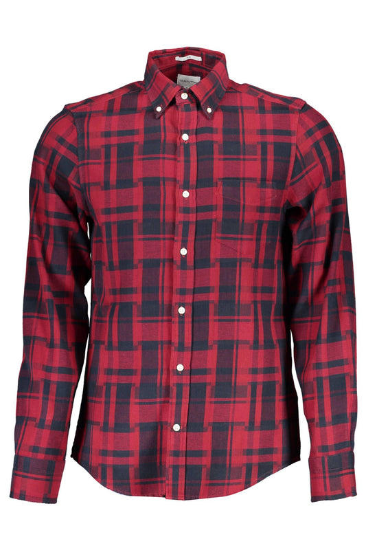 Red Cotton Men Shirt