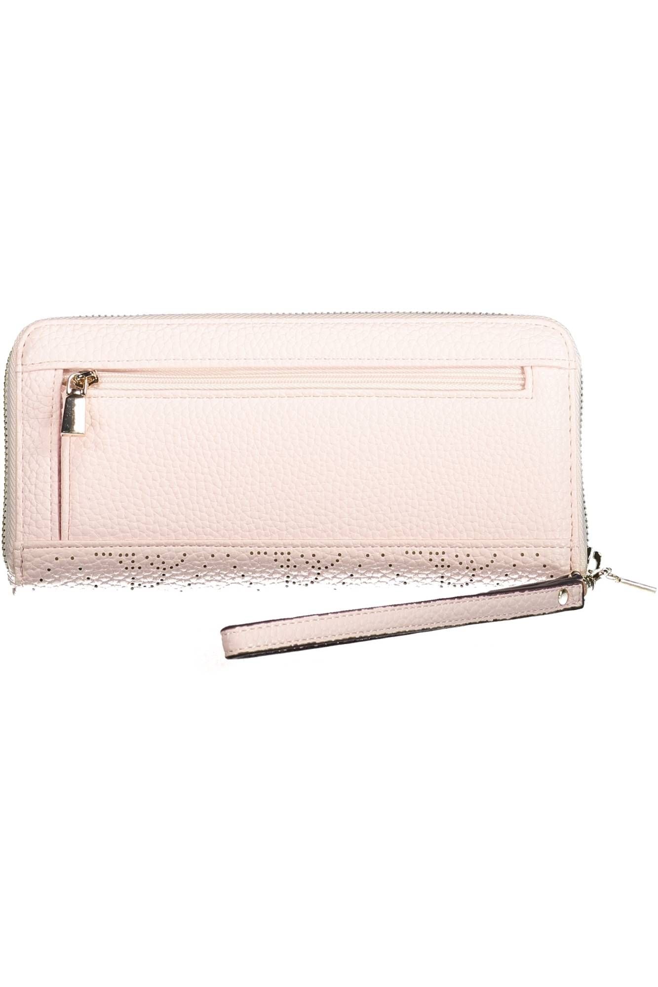 Pink Polyurethane Women Wallet