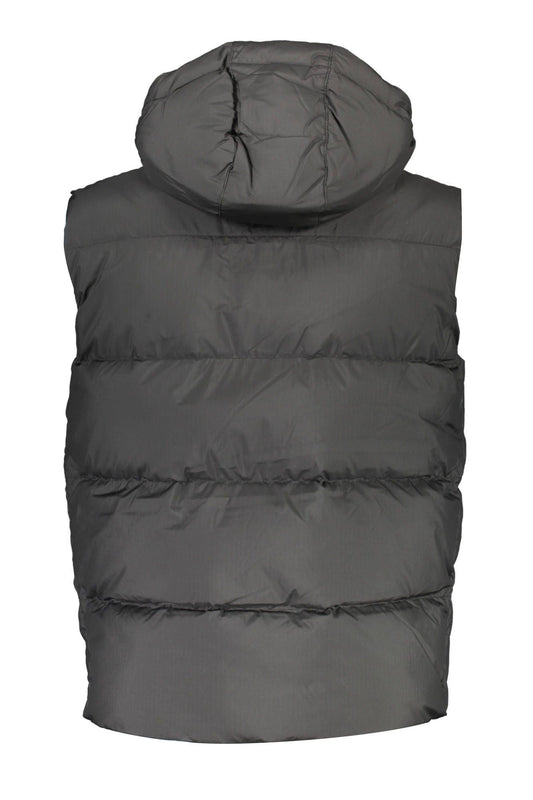 Black Polyester Men Sleeveless Jacket
