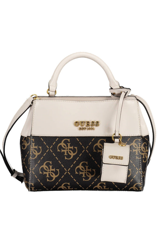 Brown Polyurethane Women Handbag