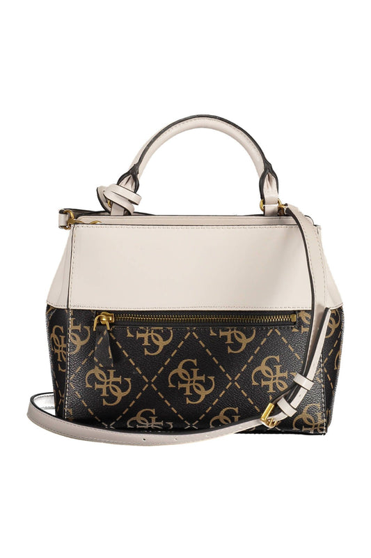 Brown Polyurethane Women Handbag