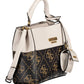 Brown Polyurethane Women Handbag