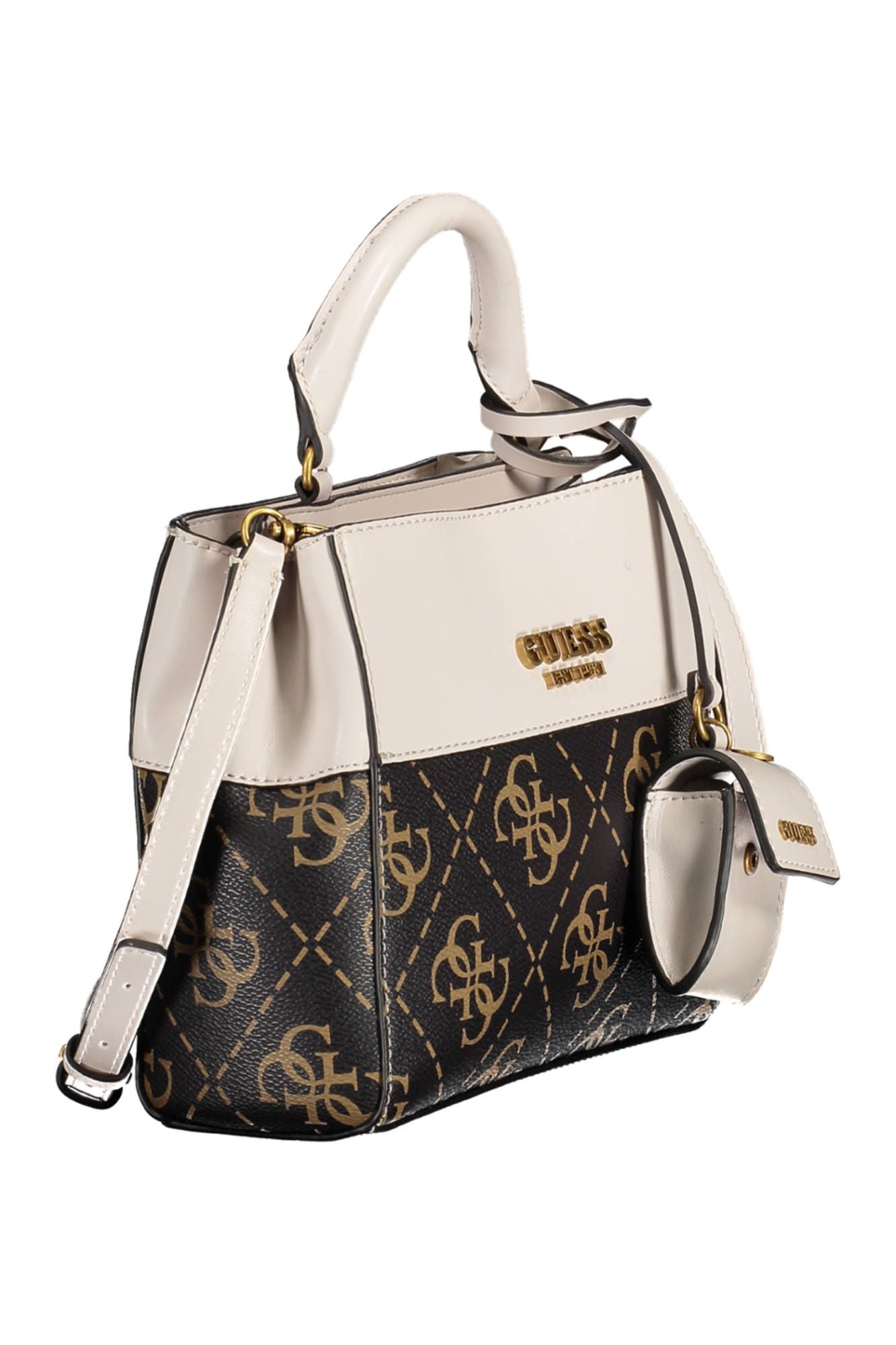 Brown Polyurethane Women Handbag