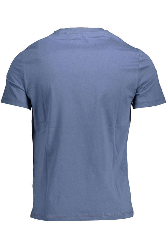 Blue Cotton Men T-Shirt