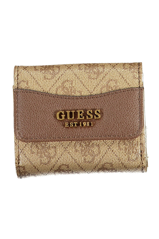 Beige Polyurethane Women Wallet