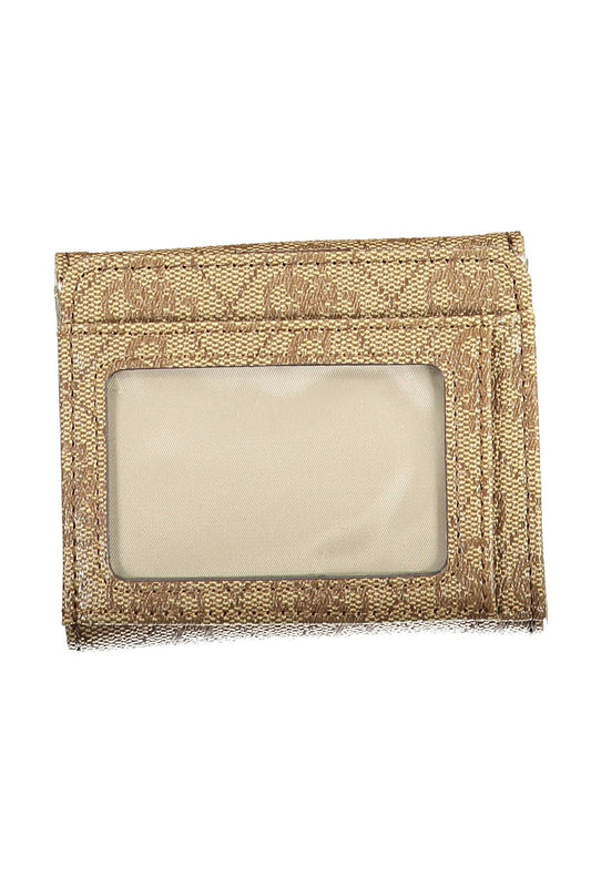 Beige Polyurethane Women Wallet