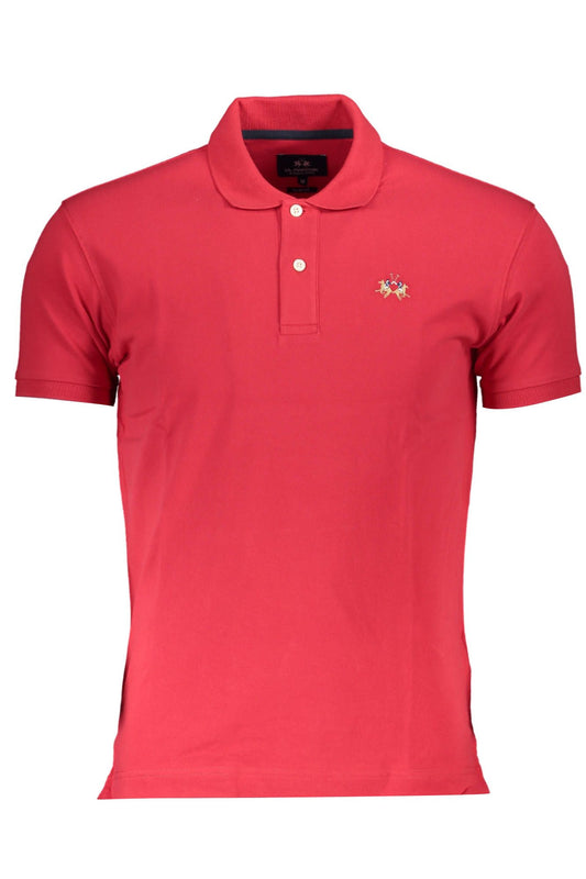 Red Cotton Men Polo Shirt