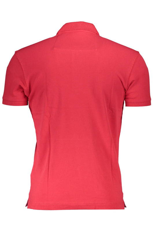 Red Cotton Men Polo Shirt