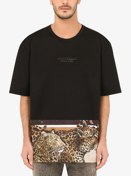 Black Cotton Men T-Shirt
