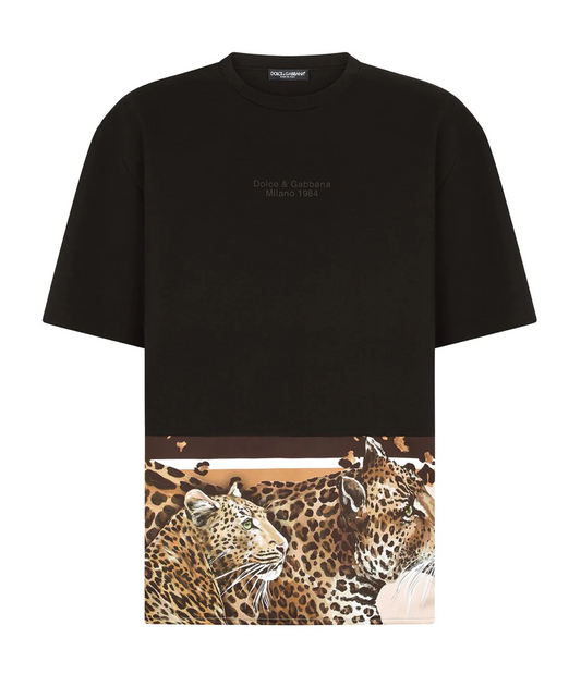 Black Cotton Men T-Shirt