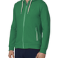 Chic Green Cotton Hooded Sweatshirt with Zip Closure