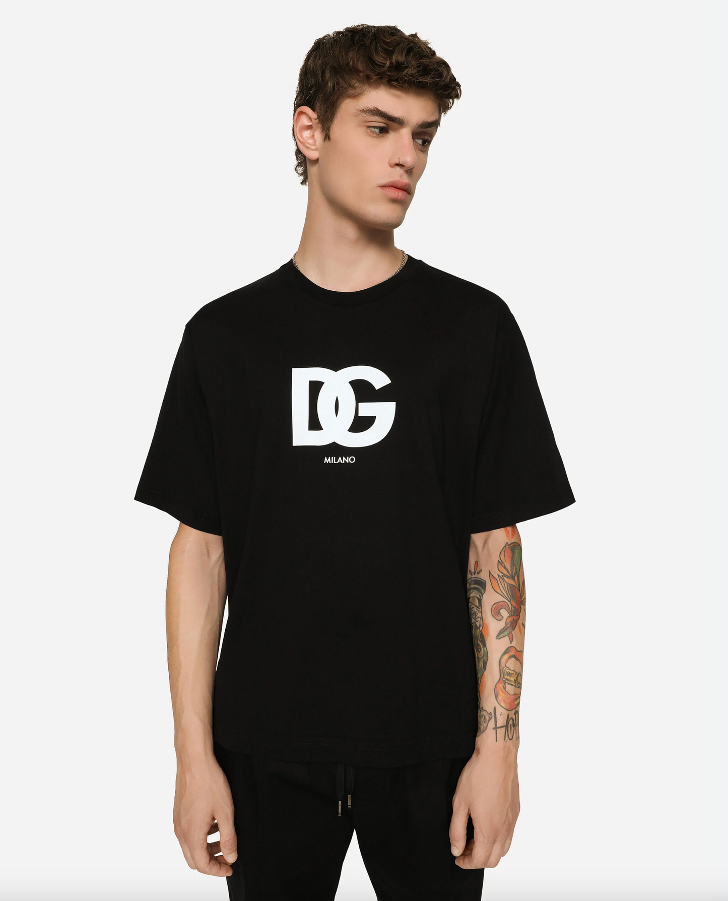 Black Cotton Men T-Shirt