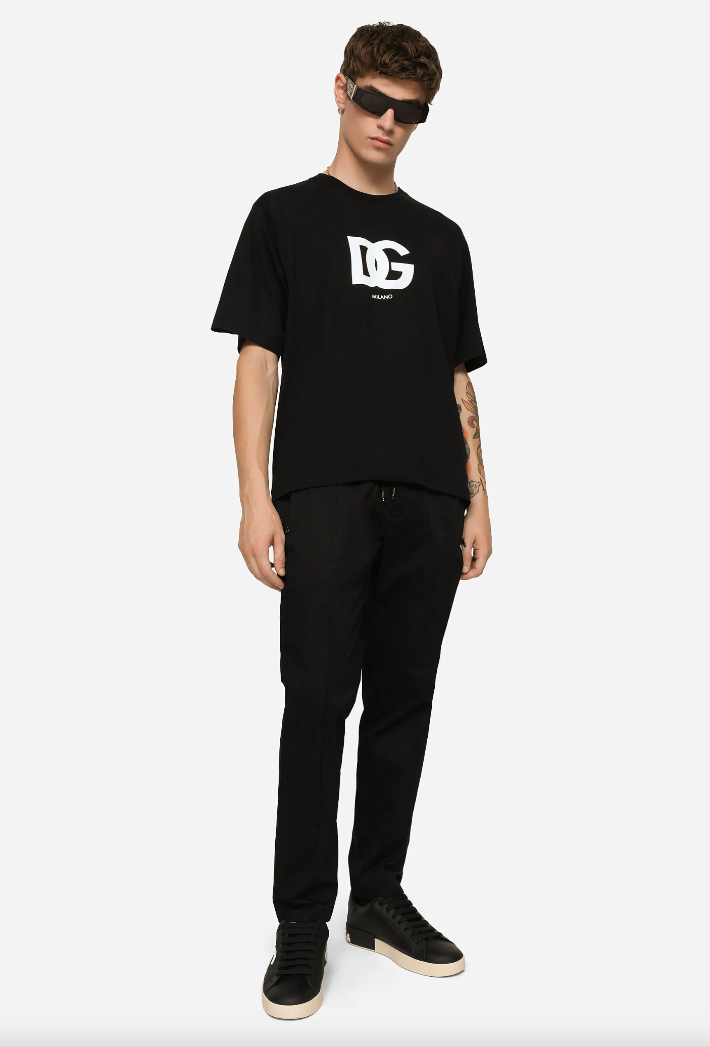 Black Cotton Men T-Shirt