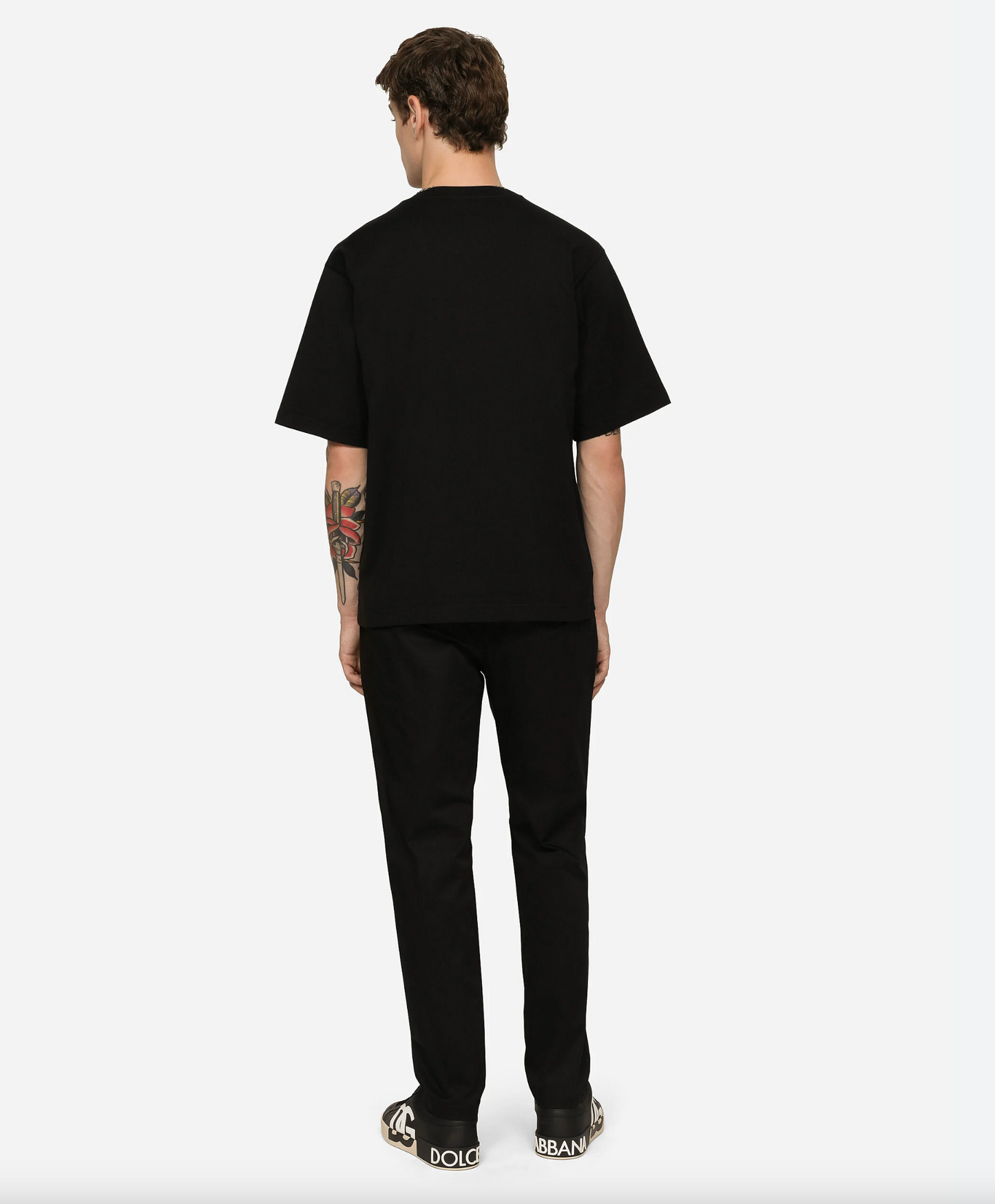 Black Cotton Men T-Shirt