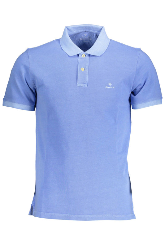 Light Blue Cotton Men Polo Shirt