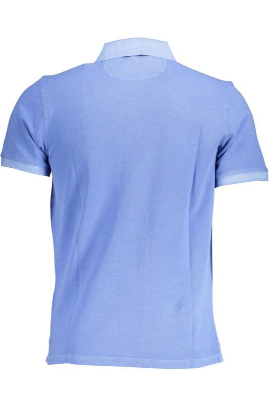 Light Blue Cotton Men Polo Shirt