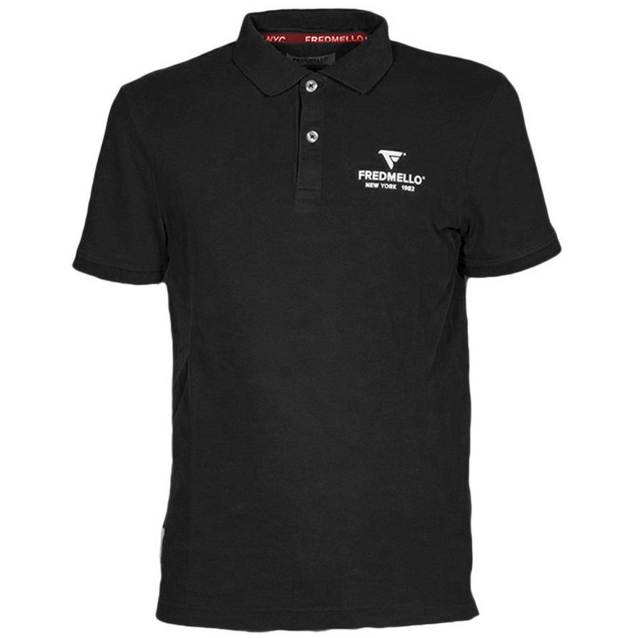 Black Cotton Men Polo Shirt